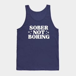 Sober Not Boring Black & White Tank Top